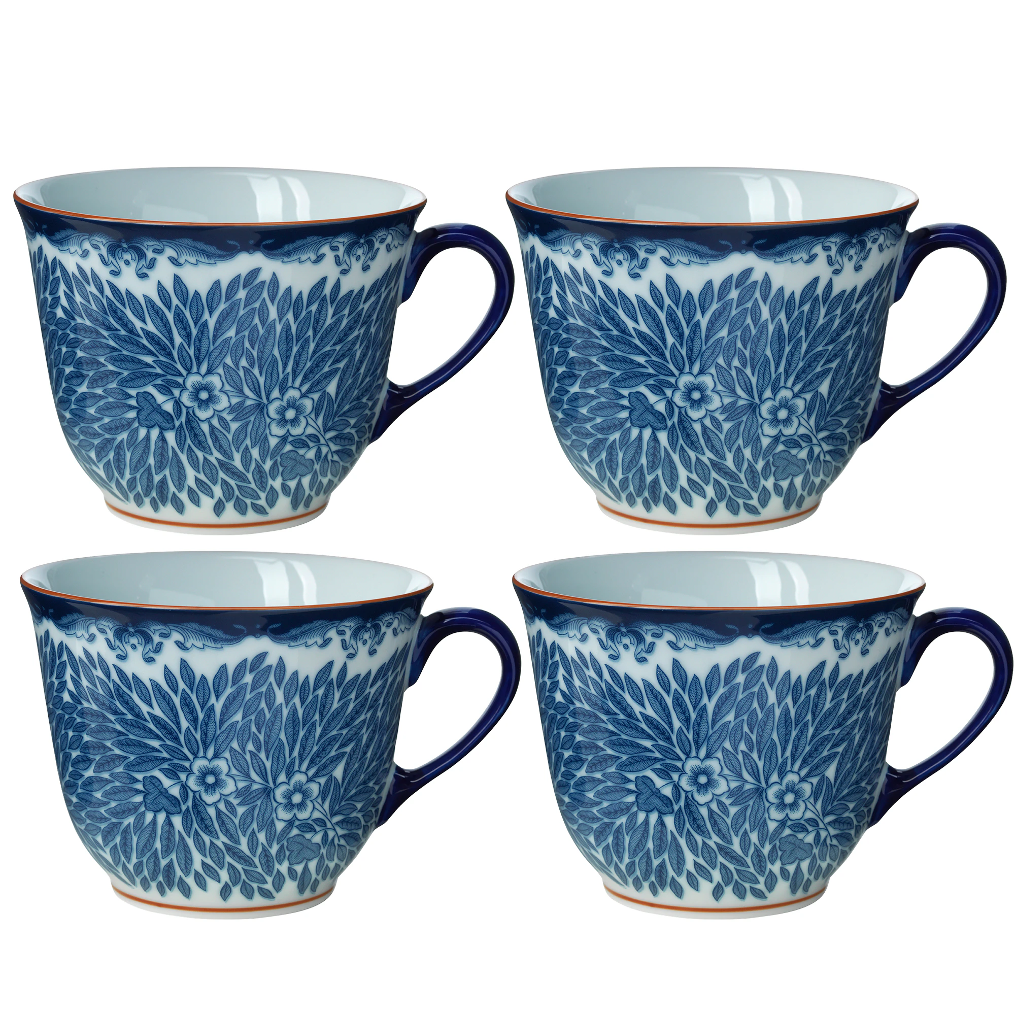 R&ouml;rstrand Ostindia Floris Krus 40 Cl 4-pk - Kaffekopper Porselen Bl&aring; - 1012344X4