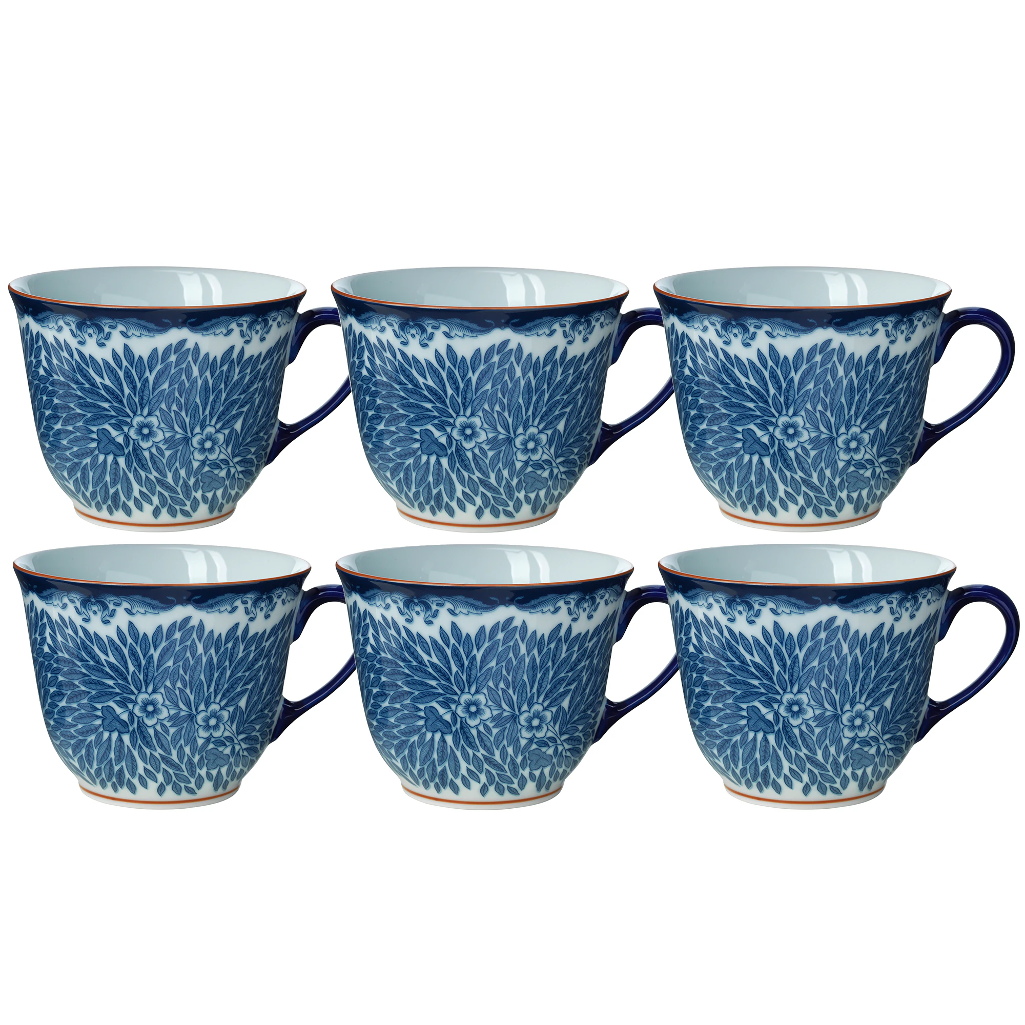 R&ouml;rstrand Ostindia Floris Krus 40 Cl 6-pk - Kaffekopper Porselen Bl&aring; - 1012344X6