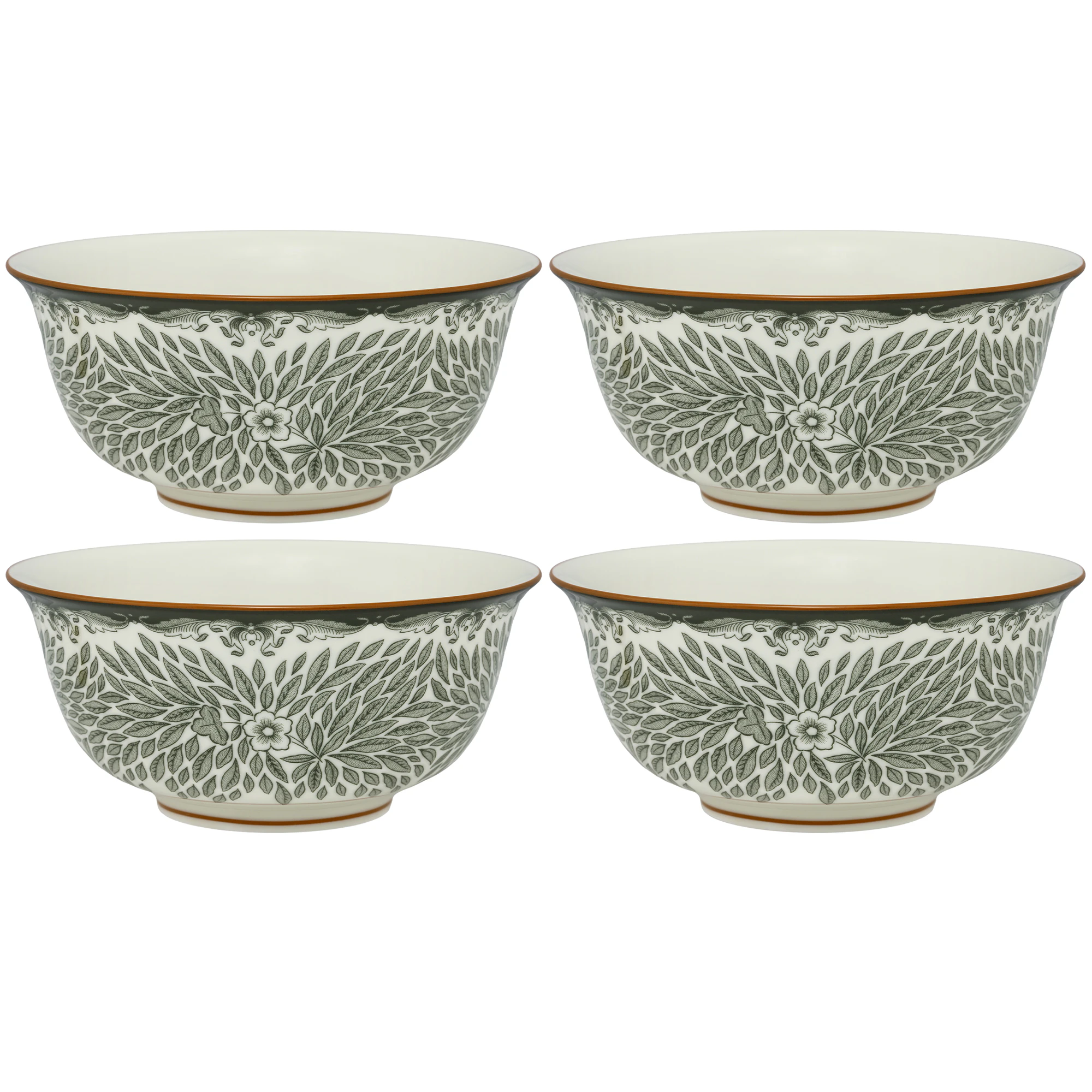R&ouml;rstrand Ostindia Floris Sk&aring;l 50 Cl 4-pk - Serveringssk&aring;ler Porselen Gr&oslash;nn - 1074219-4PACK