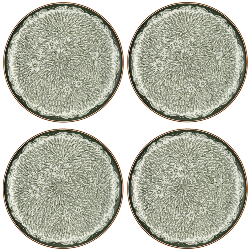 Ostindia Floris Tallerken 20 cm 4-pk, Grønn