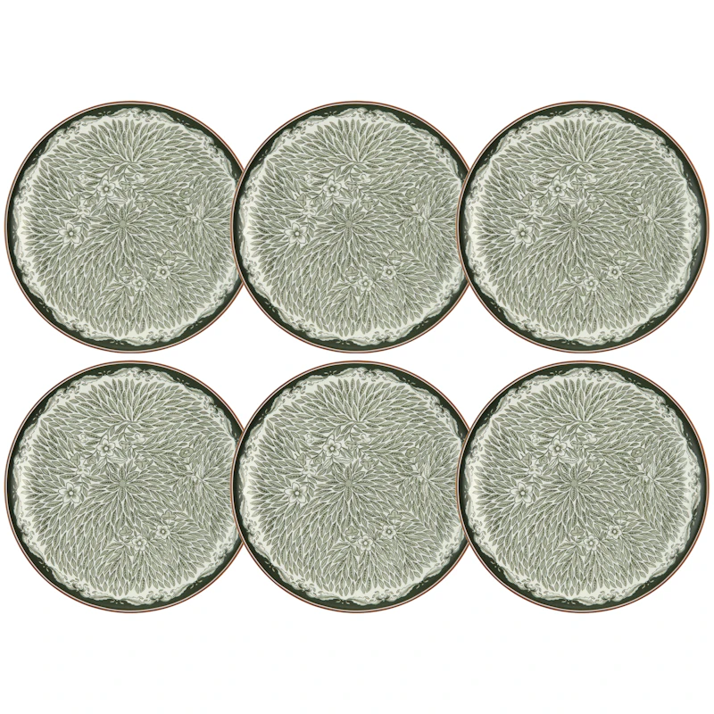 Ostindia Floris Tallerken 20 cm 6-pk, Grønn