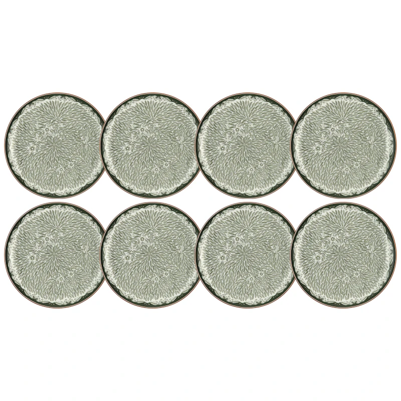 Ostindia Floris Tallerken 20 cm 8-pk, Grønn