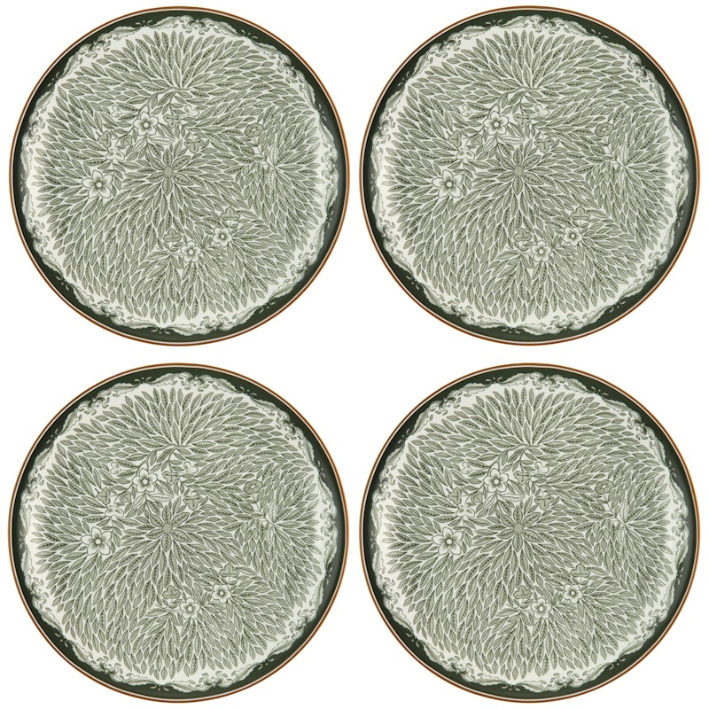 Ostindia Floris Tallerken 20 cm 4-pk, Grønn