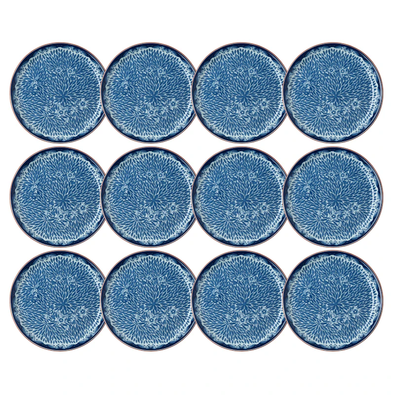 Ostindia Floris Tallerken 20 cm 12-pk, Blå