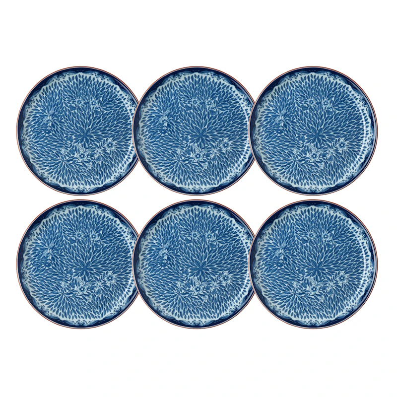 Ostindia Floris Tallerken 20 cm 6-pk, Blå