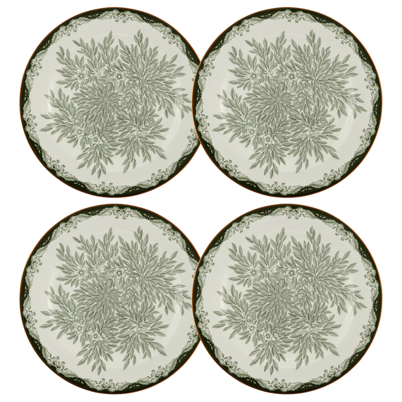 Ostindia Floris Tallerken 27 cm 4-pk, Grønn