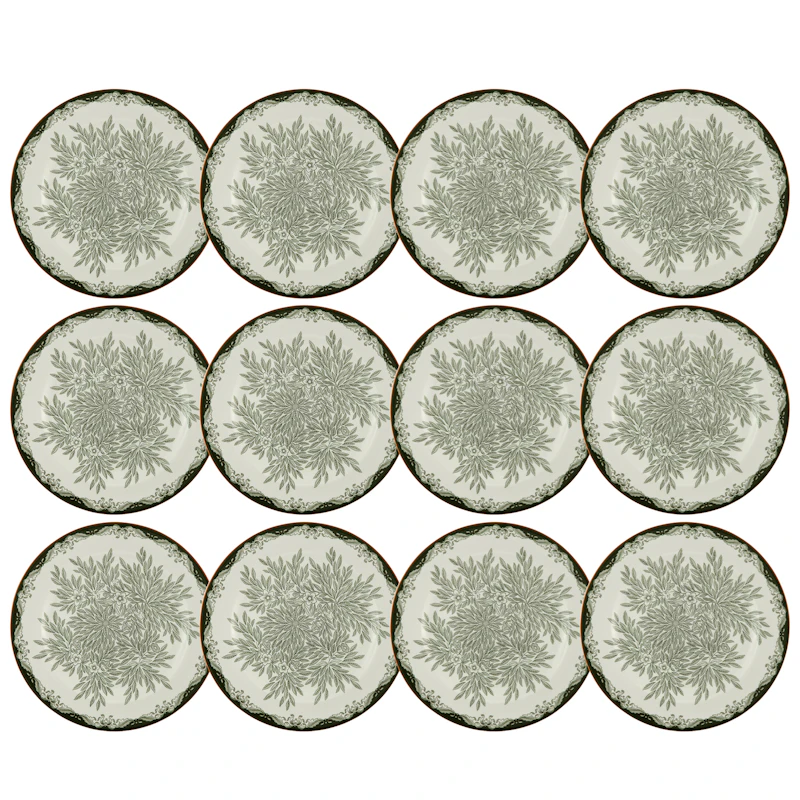 Ostindia Floris Tallerken 27 cm 12-pk, Grønn