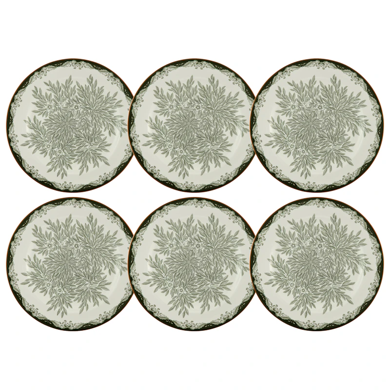 Ostindia Floris Tallerken 27 cm 6-pk, Grønn