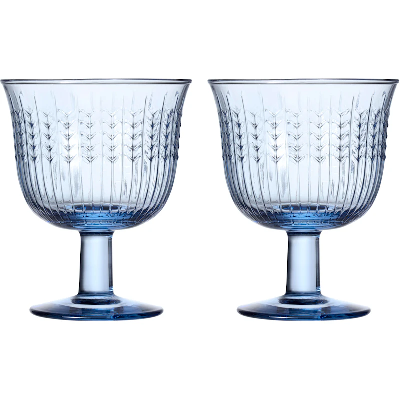Swedish Grace Drikkeglass Med Fot 28 cl 2-pk, Blå