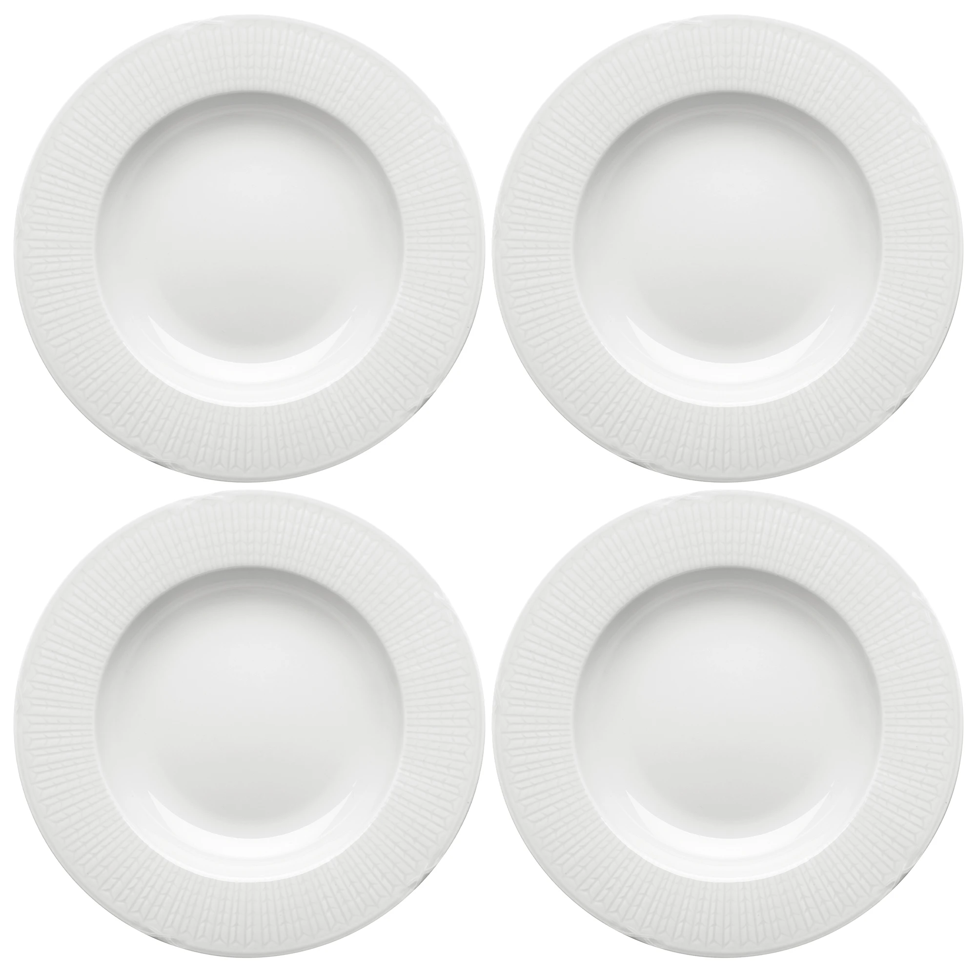 R&ouml;rstrand Swedish Grace Dyp Tallerken 25 Cm 4-pk Sn&oslash; - Dype tallerkener Porselen Snow (White) - 1012215X4