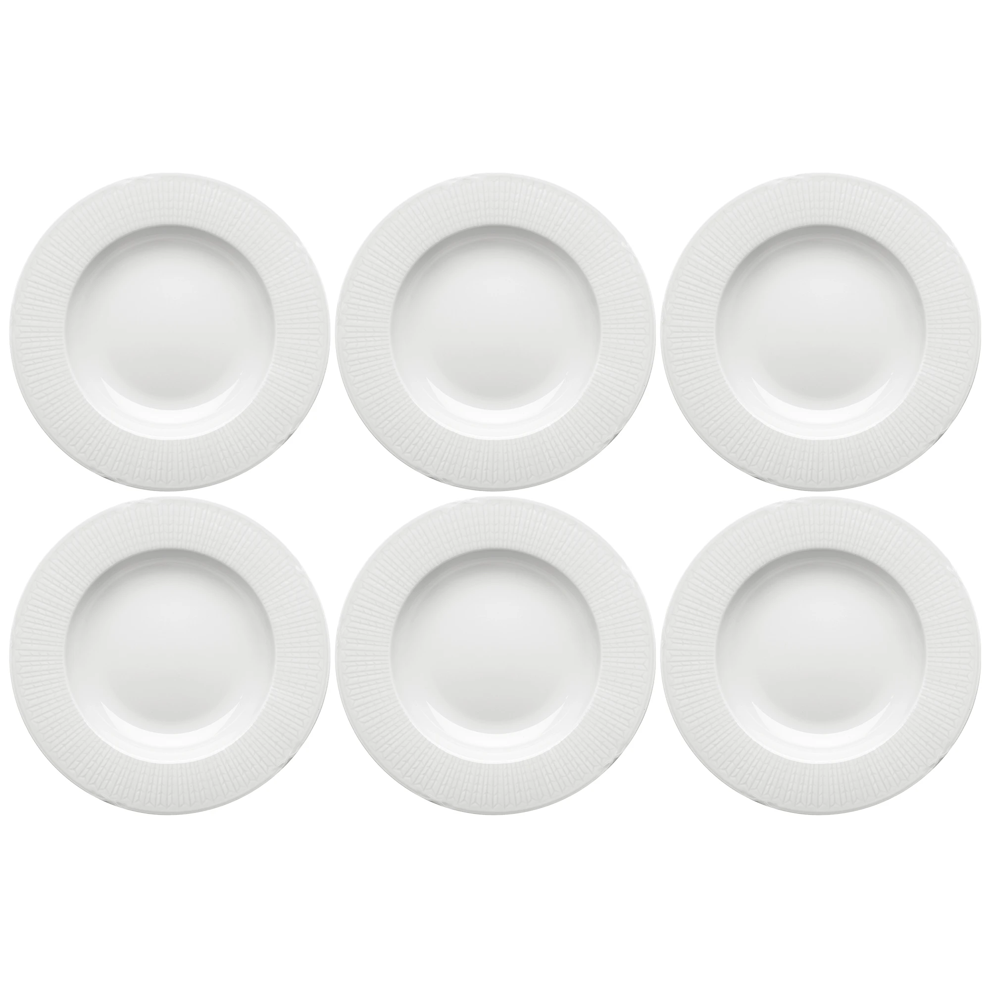 R&ouml;rstrand Swedish Grace Dyp Tallerken 25 Cm 6-pk Sn&oslash; - Dype tallerkener Porselen Snow (White) - 1012215X6