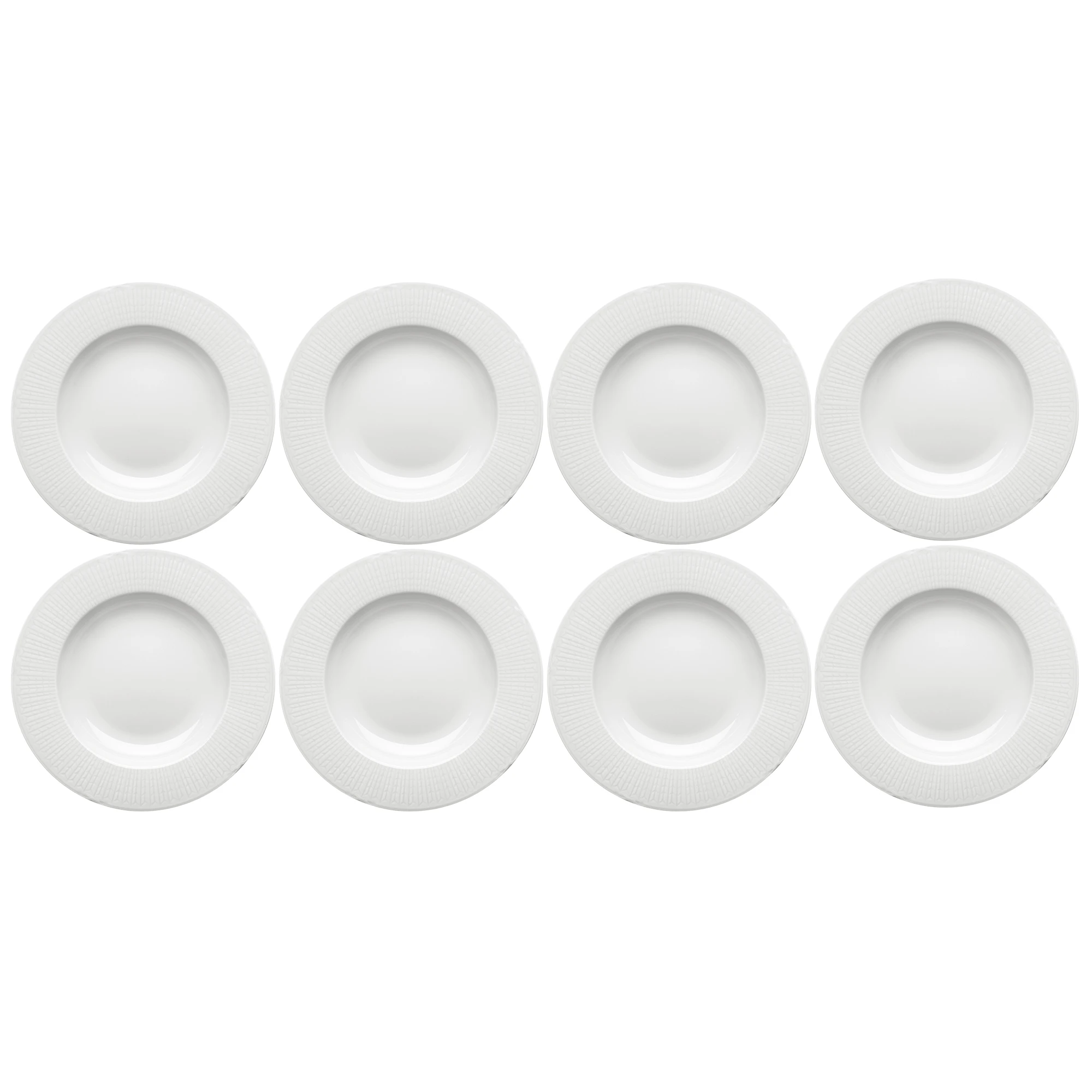 R&ouml;rstrand Swedish Grace Dyp Tallerken 25 Cm 8-pk Sn&oslash; - Dype tallerkener Porselen Snow (White) - 1012215X8