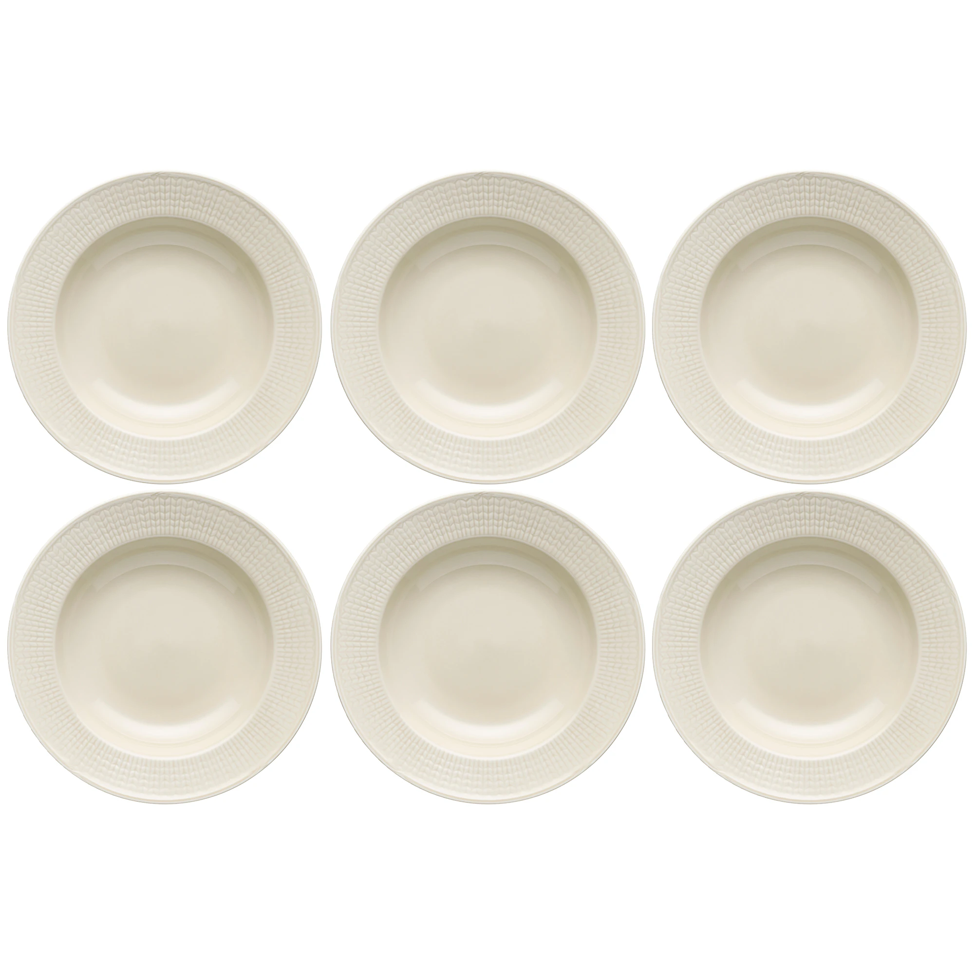 R&ouml;rstrand Swedish Grace Dyp Tallerken 25 Cm 6-pk Havre - Dype tallerkener Porselen Oat (Beige) - 1069429X6
