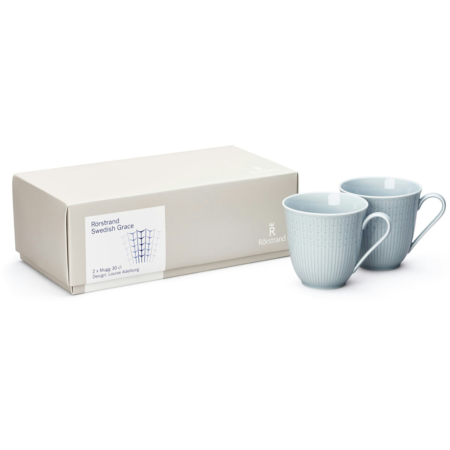 R&ouml;rstrand Swedish Grace Krus 30 Cl 2-pk Is -  Kaffekopper Porselen Ice (Light Blue) - 1026710