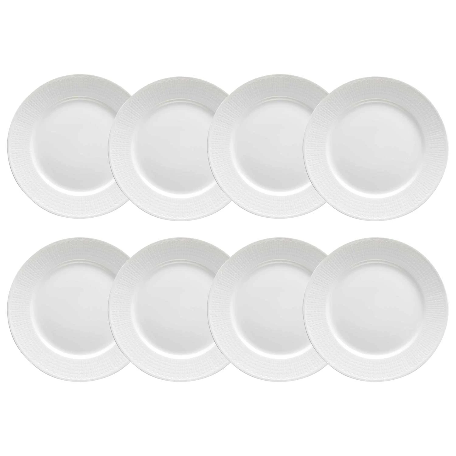 R&ouml;rstrand Swedish Grace Plate 27 Cm Snow (White) 8 Pcs - Tallerkener Porselen Snow (White) - 1011834-8pack