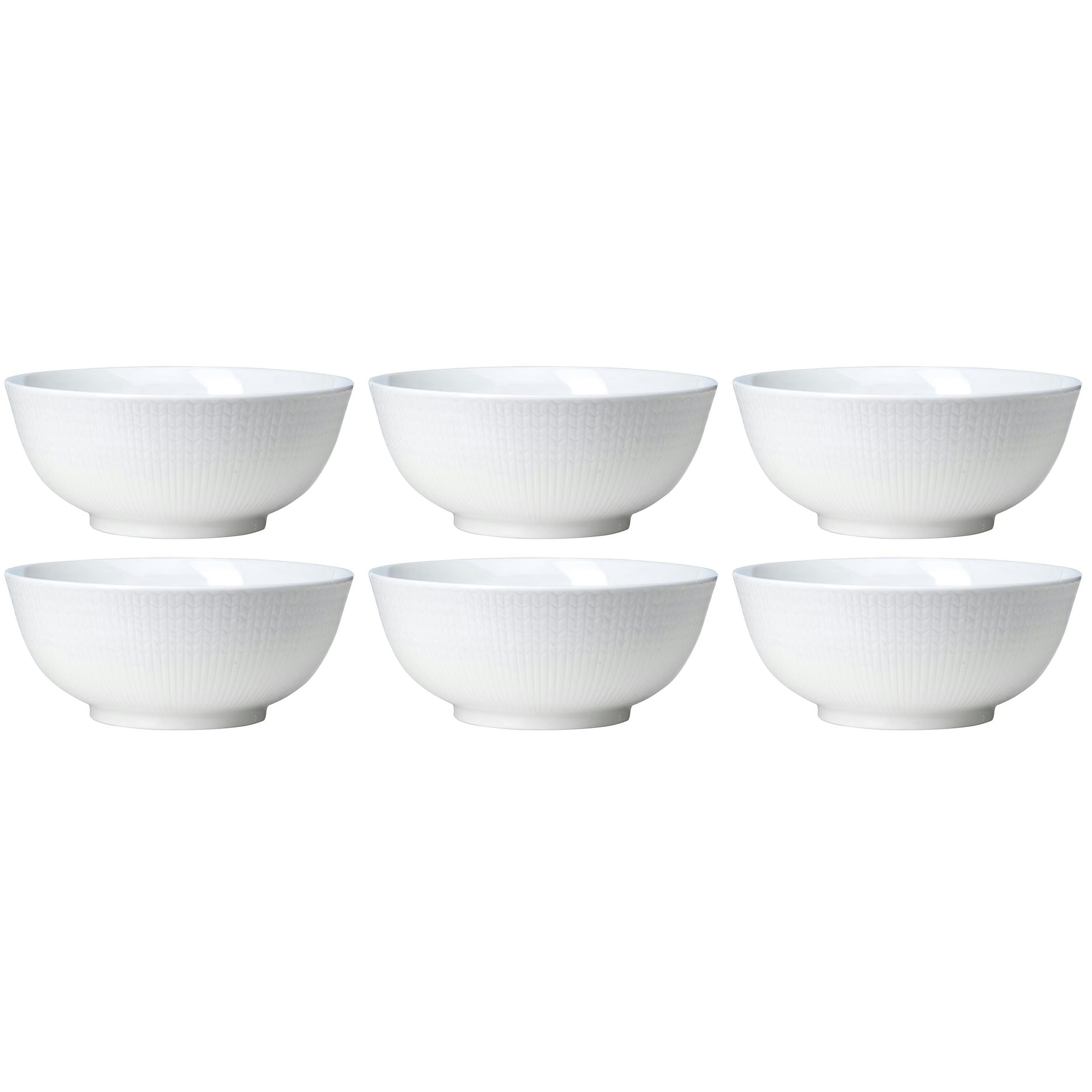 R&ouml;rstrand Swedish Grace Sk&aring;l 60 Cl 6-pk Snow (White) -  Serveringssk&aring;ler Porselen Snow (White) - 1012396, 6-PACK