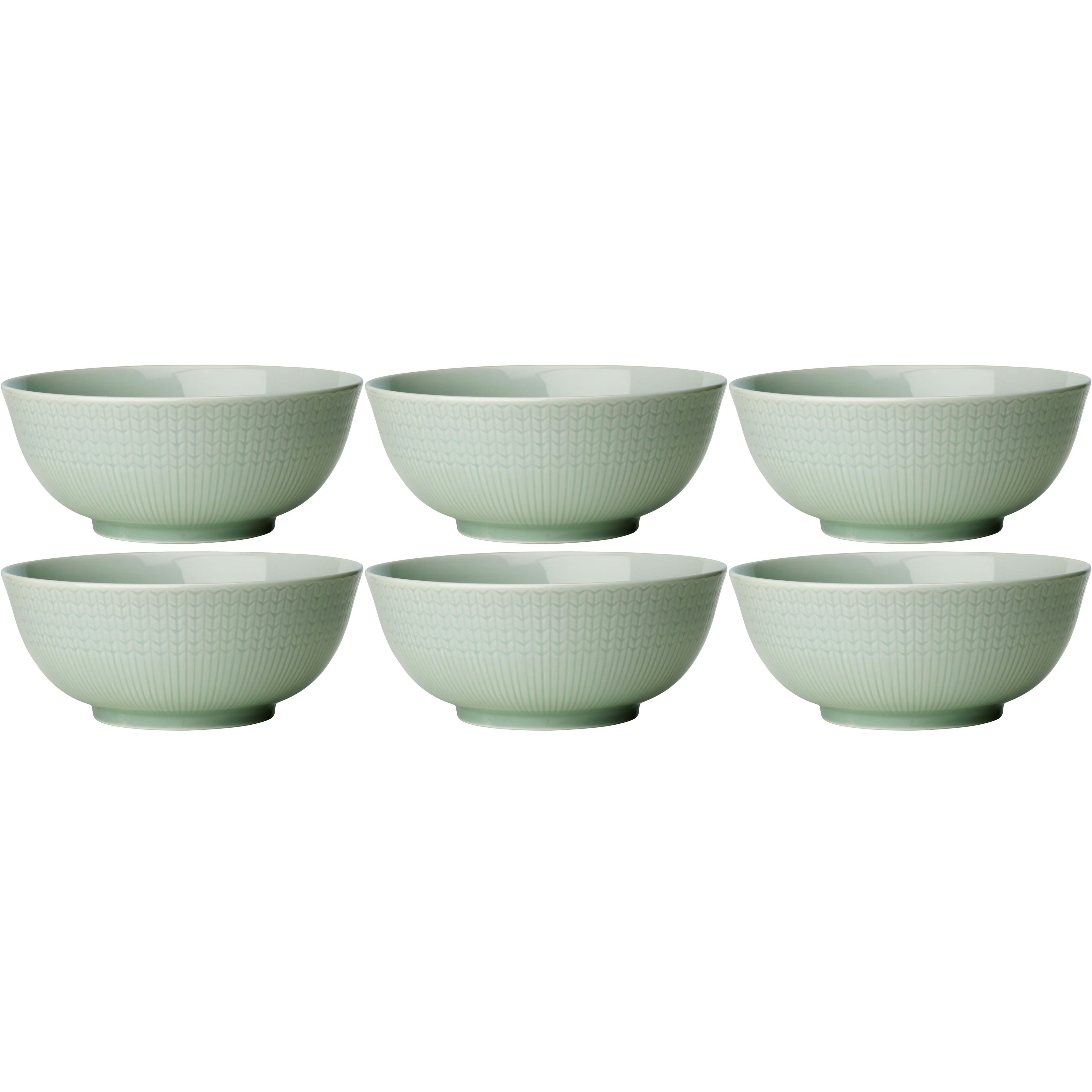 R&ouml;rstrand Swedish Grace Sk&aring;l 60 Cl 6-pk Meadow (Light Green) -  Serveringssk&aring;ler Porselen Eng - 1019390, 6-PACK