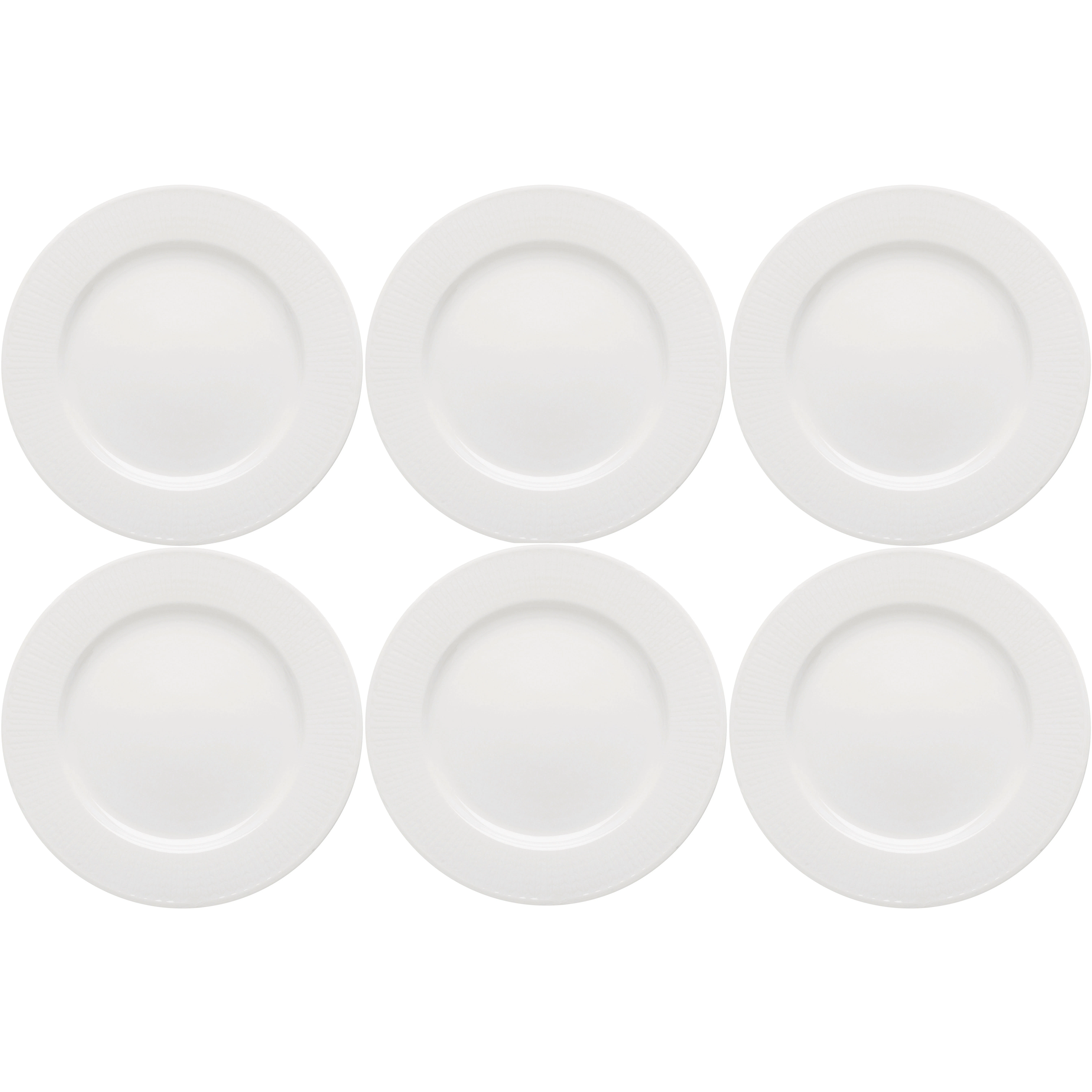 R&ouml;rstrand Swedish Grace Tallerken 21 Cm 6-pk Snow (White) -  Tallerkener Porselen Snow (White) - 1011836-6pack