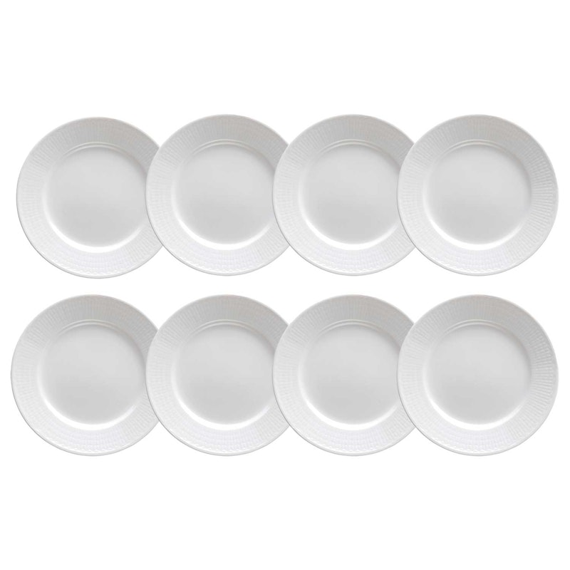 Swedish Grace Tallerken 21 cm Snø, 8-pk