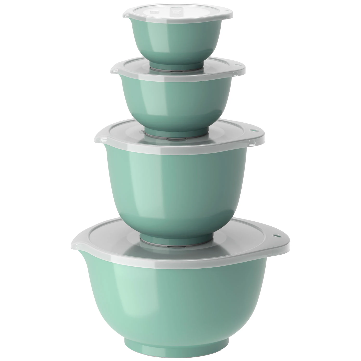 Rosti Margrethe Sk&aring;ler 4 Deler  -  Boller & Sk&aring;ler Plast Nordic Green - 29969