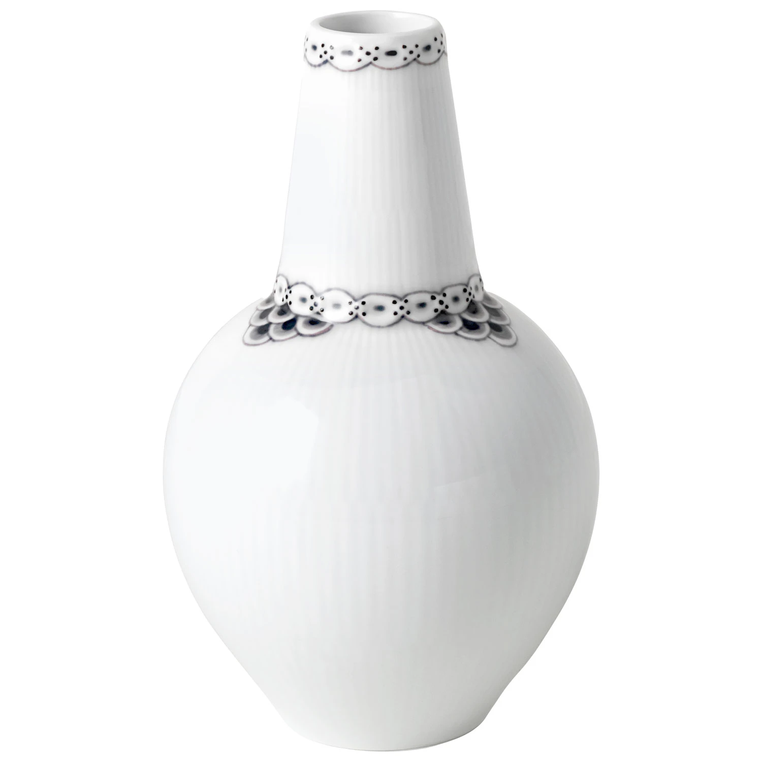 Royal Copenhagen Black Lace Vase 15 Cm -  Vaser Porselen Hvit - 1068628