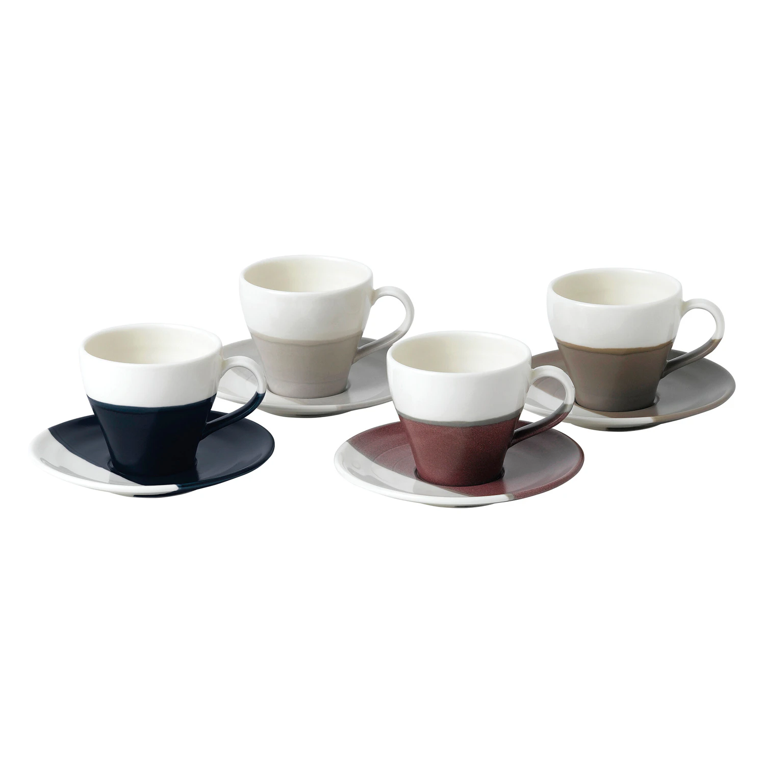 Royal Doulton Coffee Studio Espresso Kopper Med Sk&aring;l 4-pk -  Espressokopper Porselen Multi - 40032925