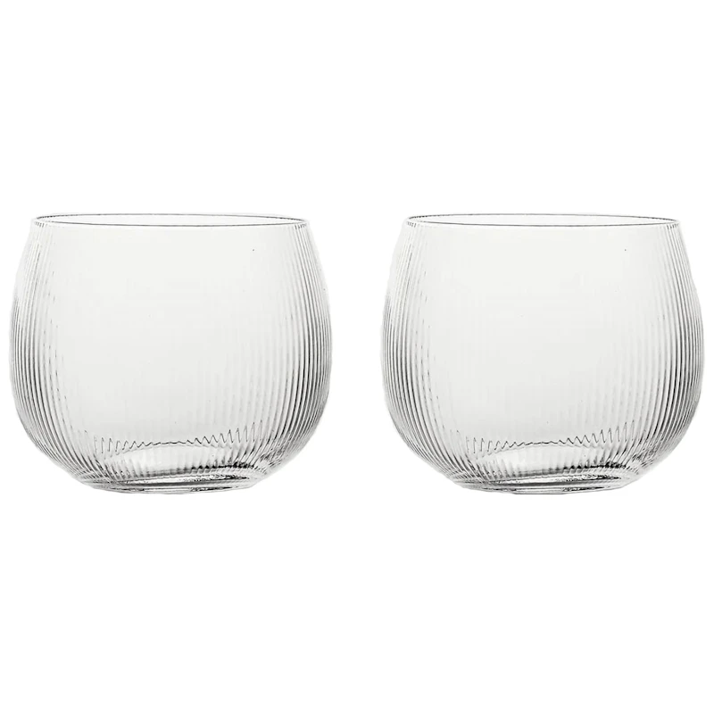 Blanka Drikkeglass Riflet 50 cl 2-pk, Klar