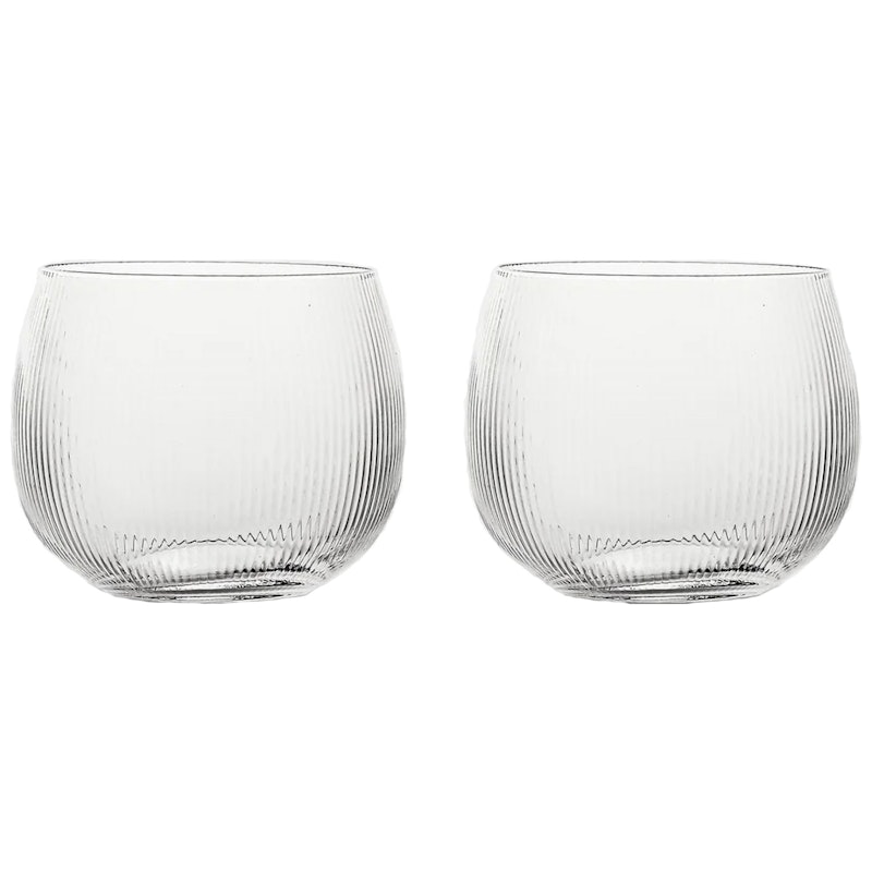 Blanka Drikkeglass Riflet 50 cl 2-pk, Klar