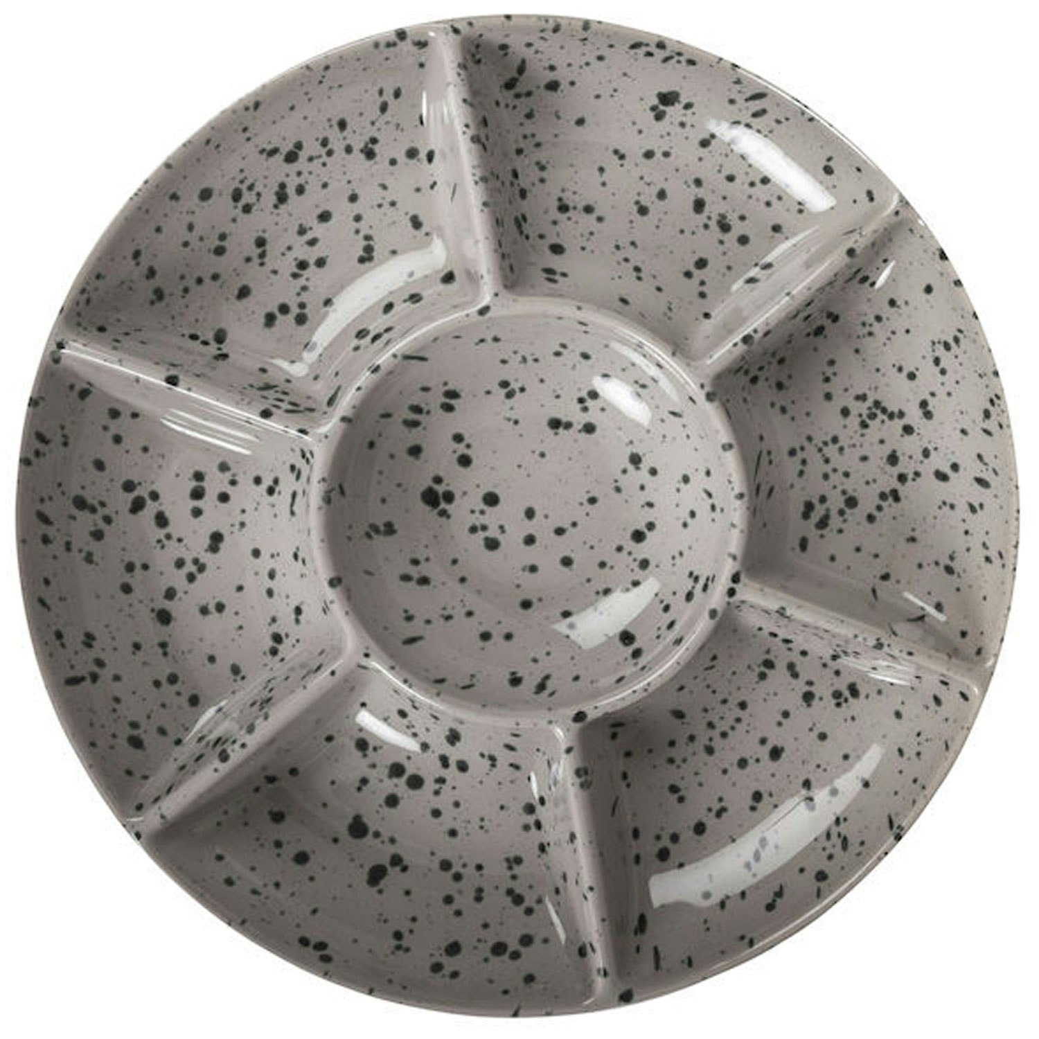 Sagaform Ditte Serveringsfat Med Beholdere 26 Cm -  Serveringsfat Stengods Gr&aring; - 5018330