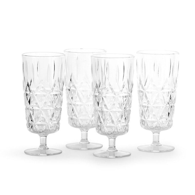 Picknick Glass Høyt med Fot Akryl 4-pk, Klar