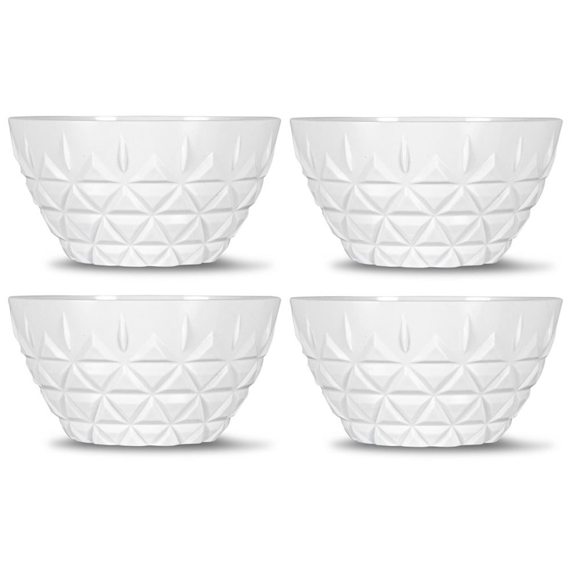 Picknick Skål Akryl 4-pk, Hvit
