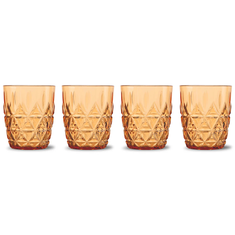 Picnic Juni Vannglass 4-pk, Amber