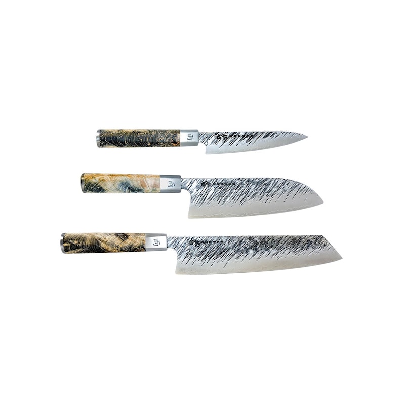 Ame Knivsett Petty Santoku Kiritsuke 3 Deler