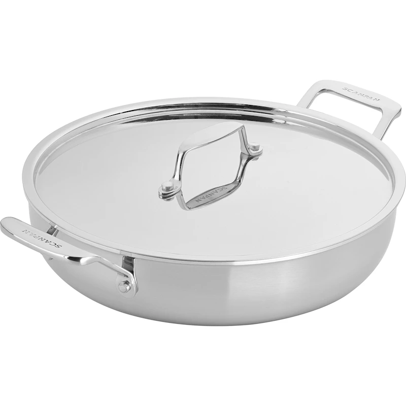 Serveringspanne Med Lokk Ø28 cm, Rustfritt Stål