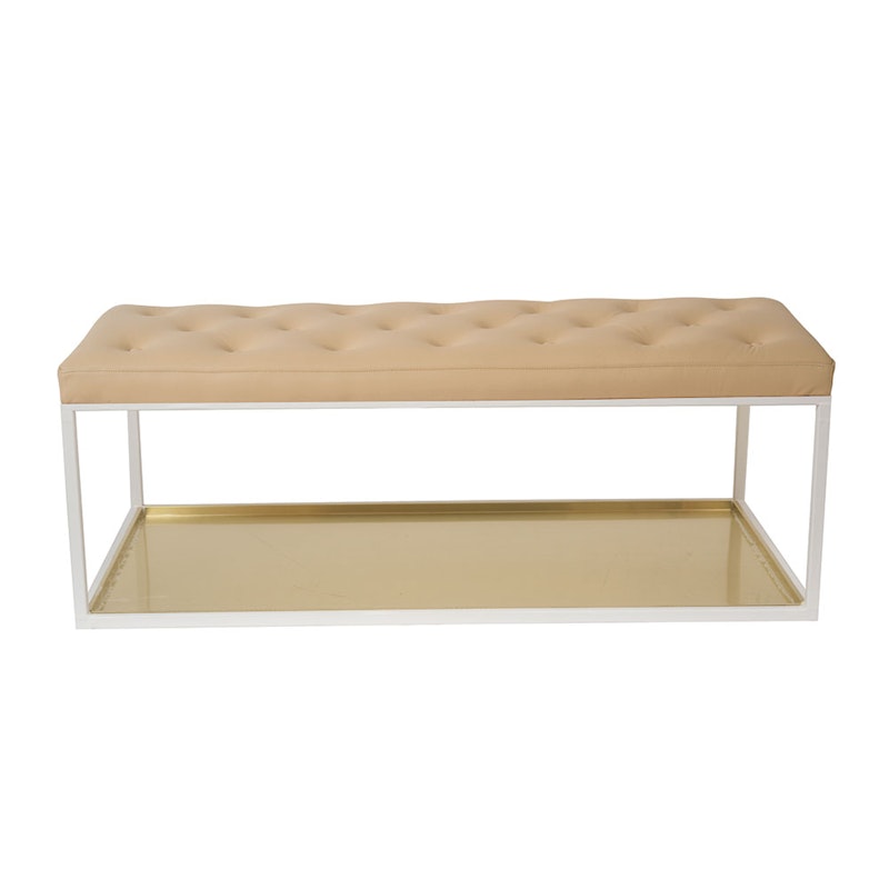 Benk 11 Stål/Sink, Hvit