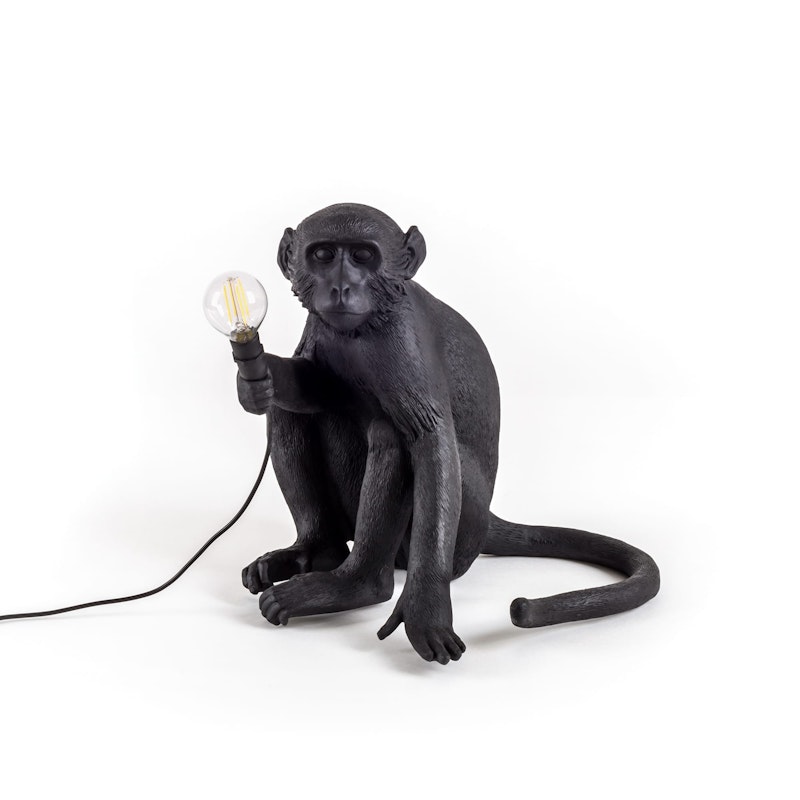 Monkey Lamp Outdoor Sittende, Sort