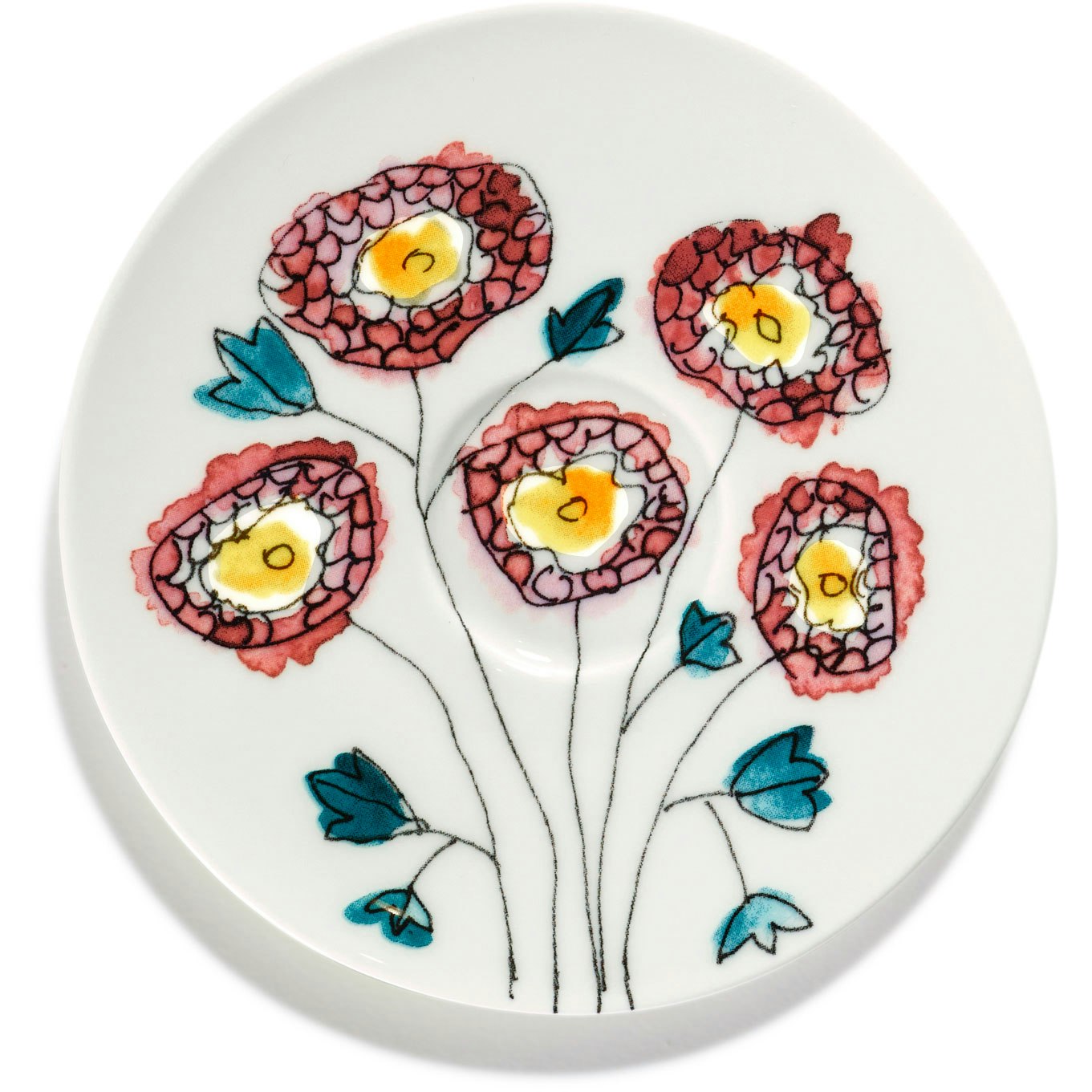 Serax Anemone Milk Tallerken Til Kaffekopp Lav -  Kaffefat & Tefat Benporselen Bl&aring; - B9223134-307