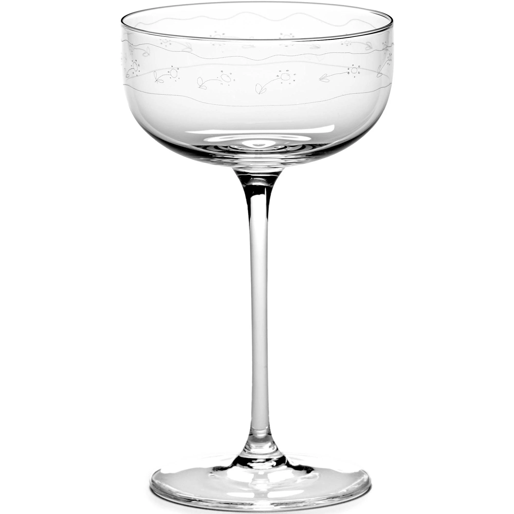 Serax Midnight Flowers Champagne 24 Cl  -  Champagneglass Glass Transparent - B0823305-050