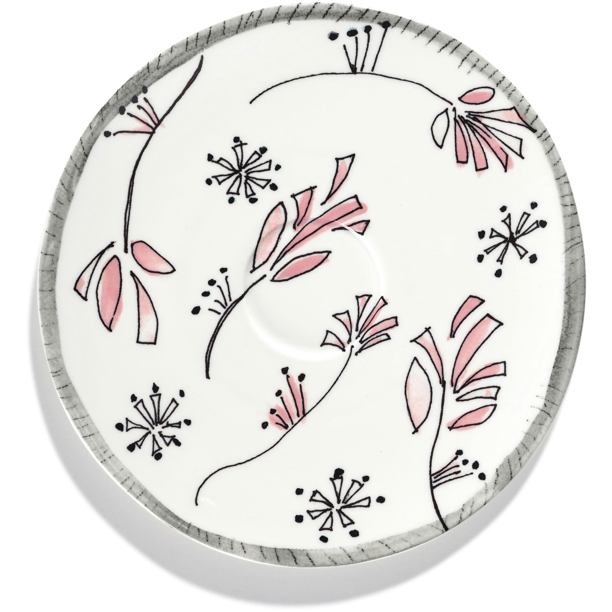 Serax Fiore  Tallerken Til Suppebolle -  Kaffefat & Tefat Benporselen Rosa - B9223125-410