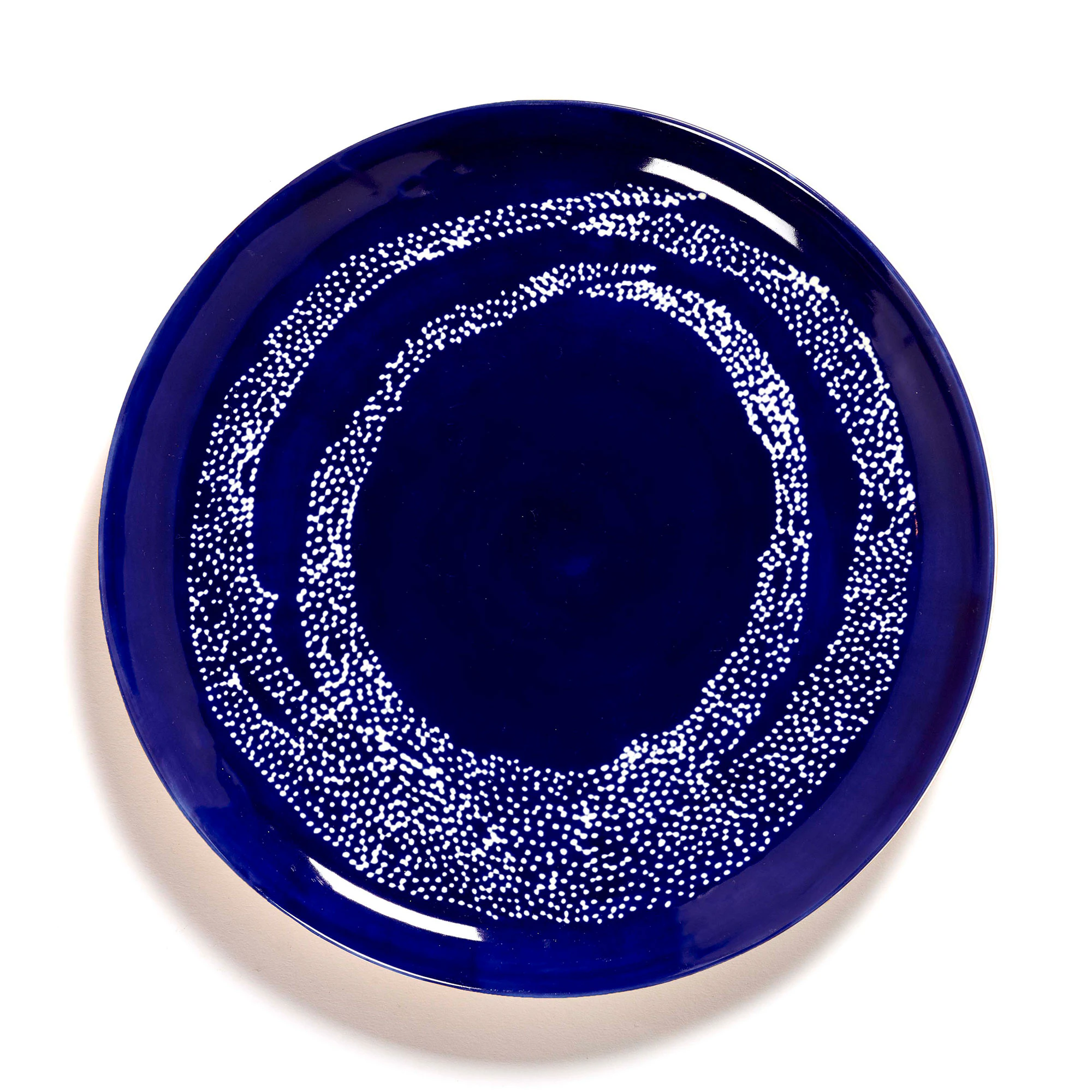 Serax Feast Plate 26,5 Cm Dark Blue / White Dotted - Tallerkener Stengods Hvit - B8921006I