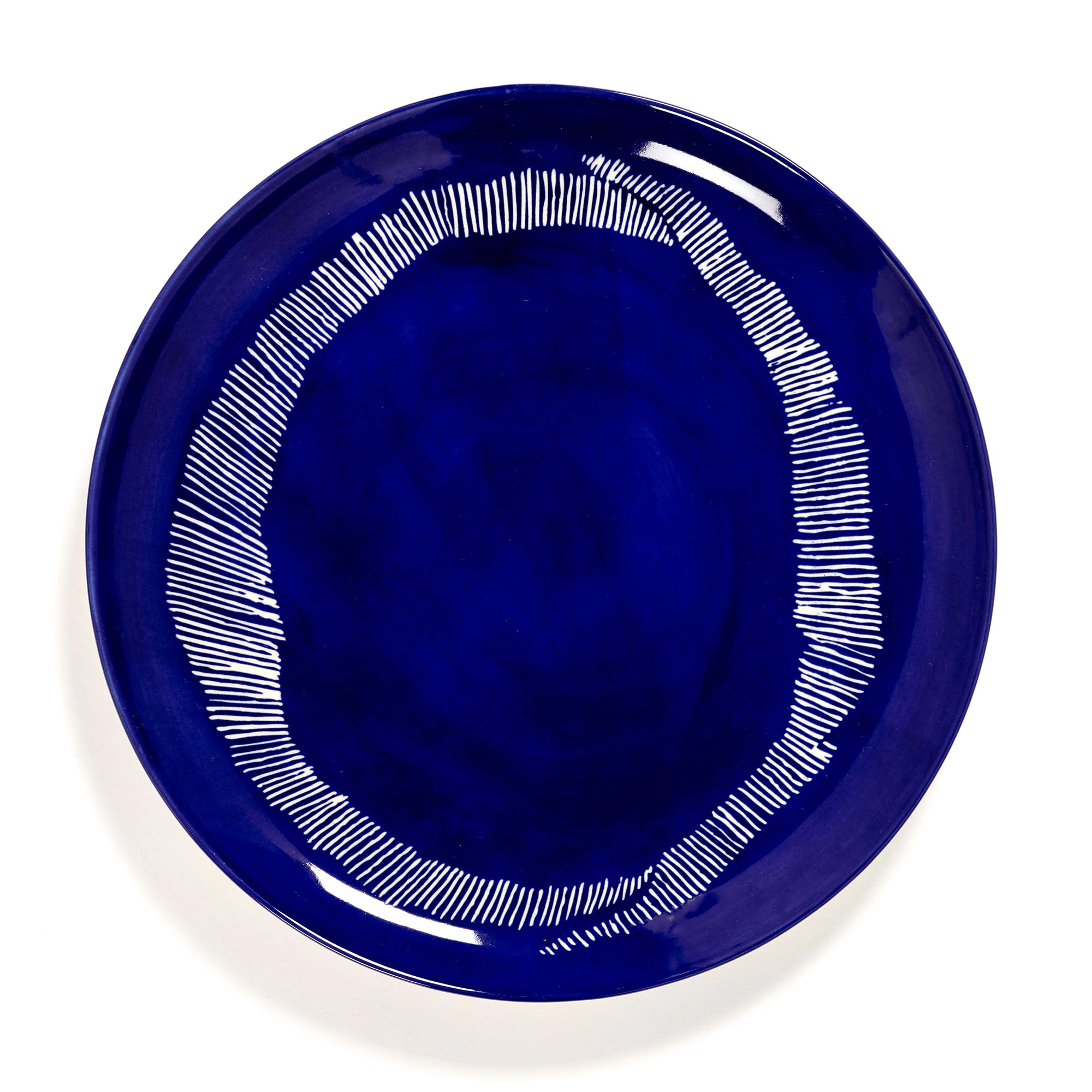 Serax Feast Plate 26,5 Cm Dark Blue / White Striped -  Tallerkener Stengods Hvit - B8921006A