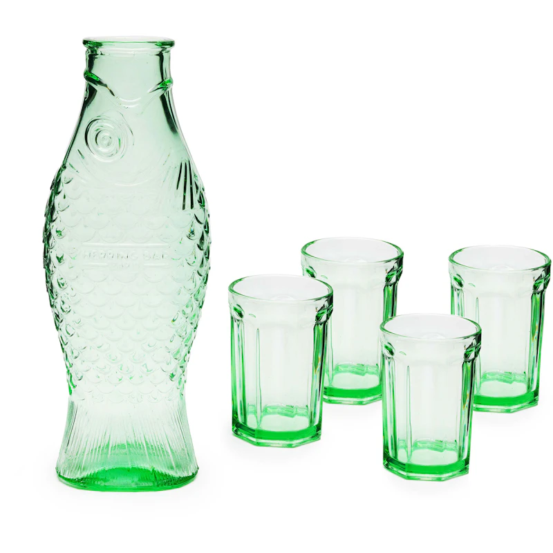 Fish & Fish Karaffel Med 4 Tumblerglass, Grønn