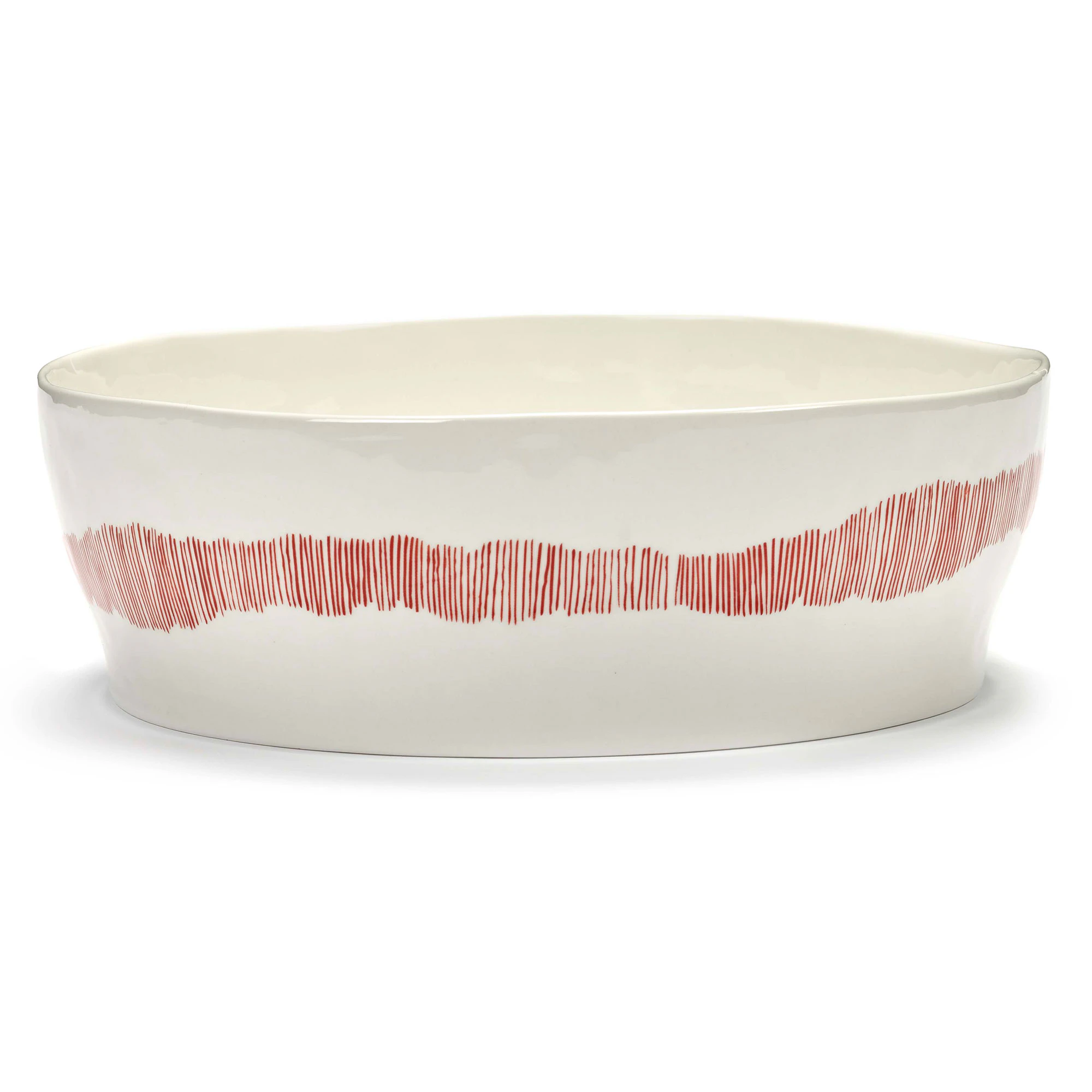 Serax Feast Salad Bowl 28,5 Cm White / Red -  Salatsk&aring;ler Stengods Hvit - B8921015A