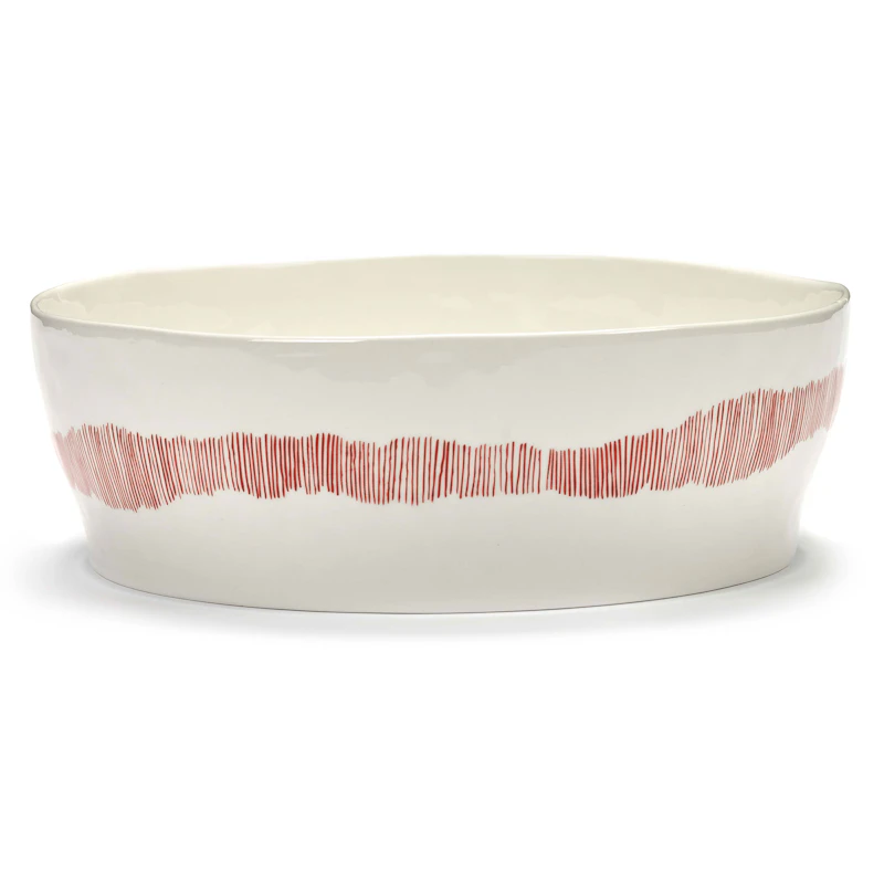 Feast Salad Bowl 28,5 cm, White / Red