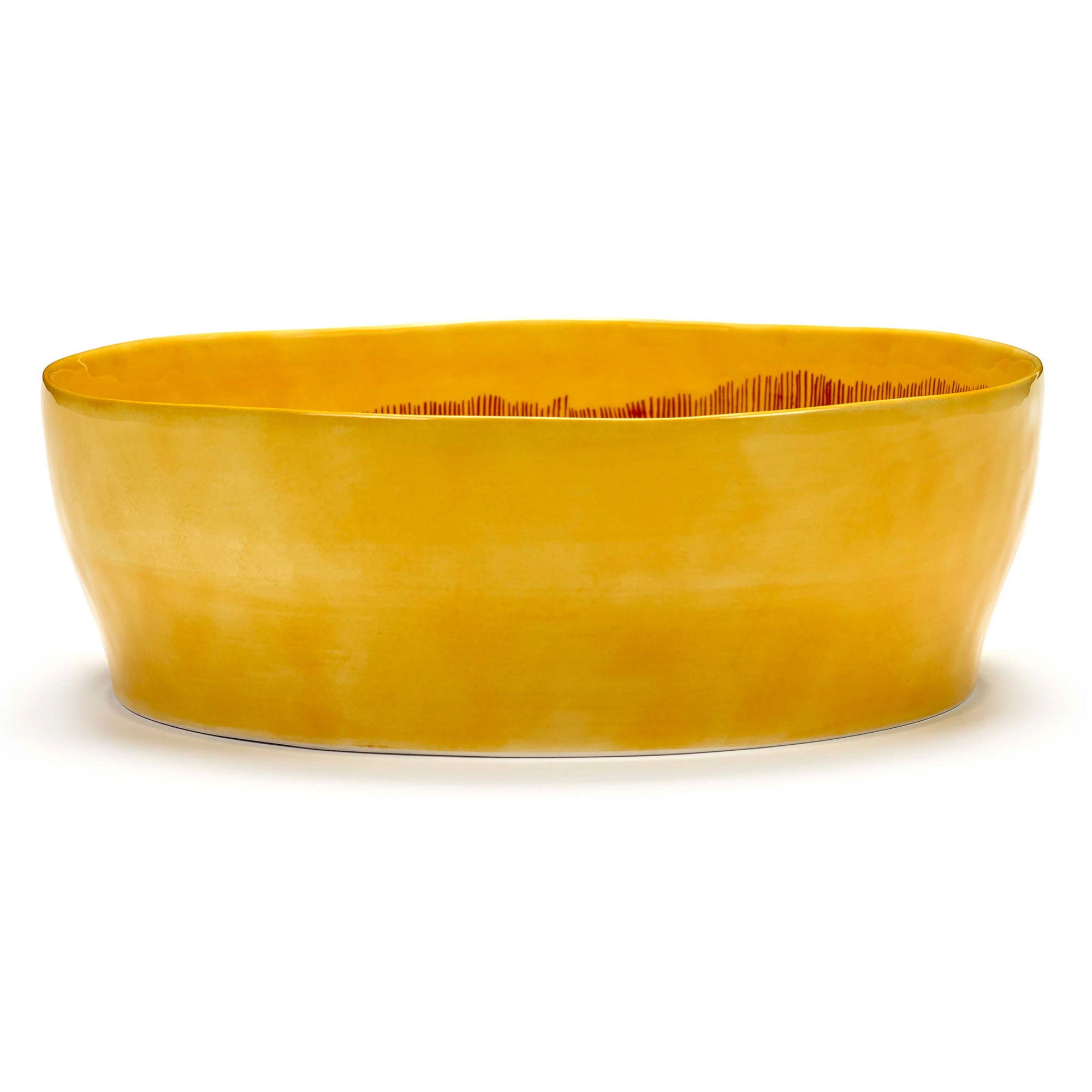 Serax Feast Salad Bowl 28,5 Cm Yellow / Red -  Salatsk&aring;ler Stengods R&oslash;d - B8921015C