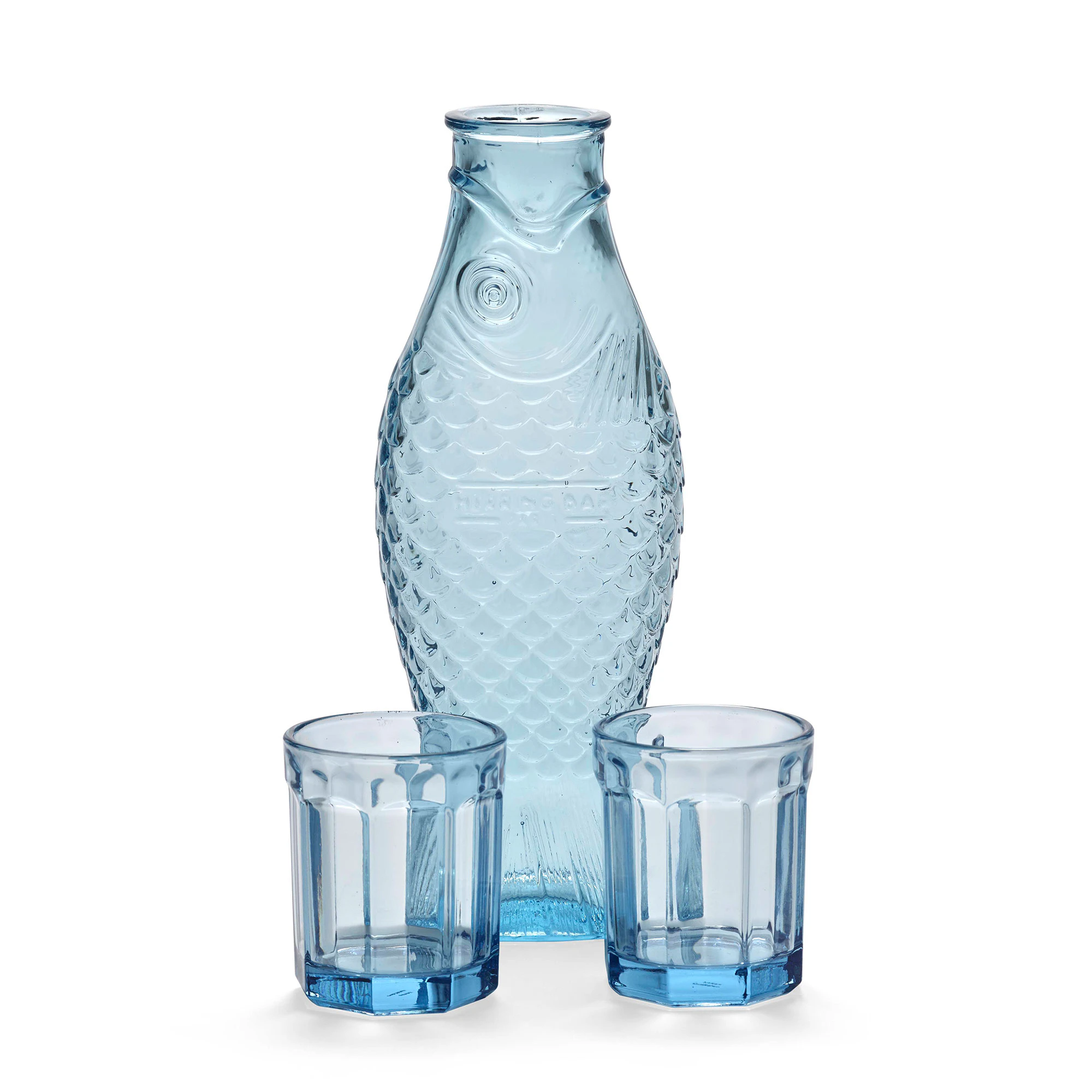 Serax Fish & Fish Carafe With Tumbler Blue -  Vannkarafler & Vannkanner Glass Bl&aring; - B0825402-602