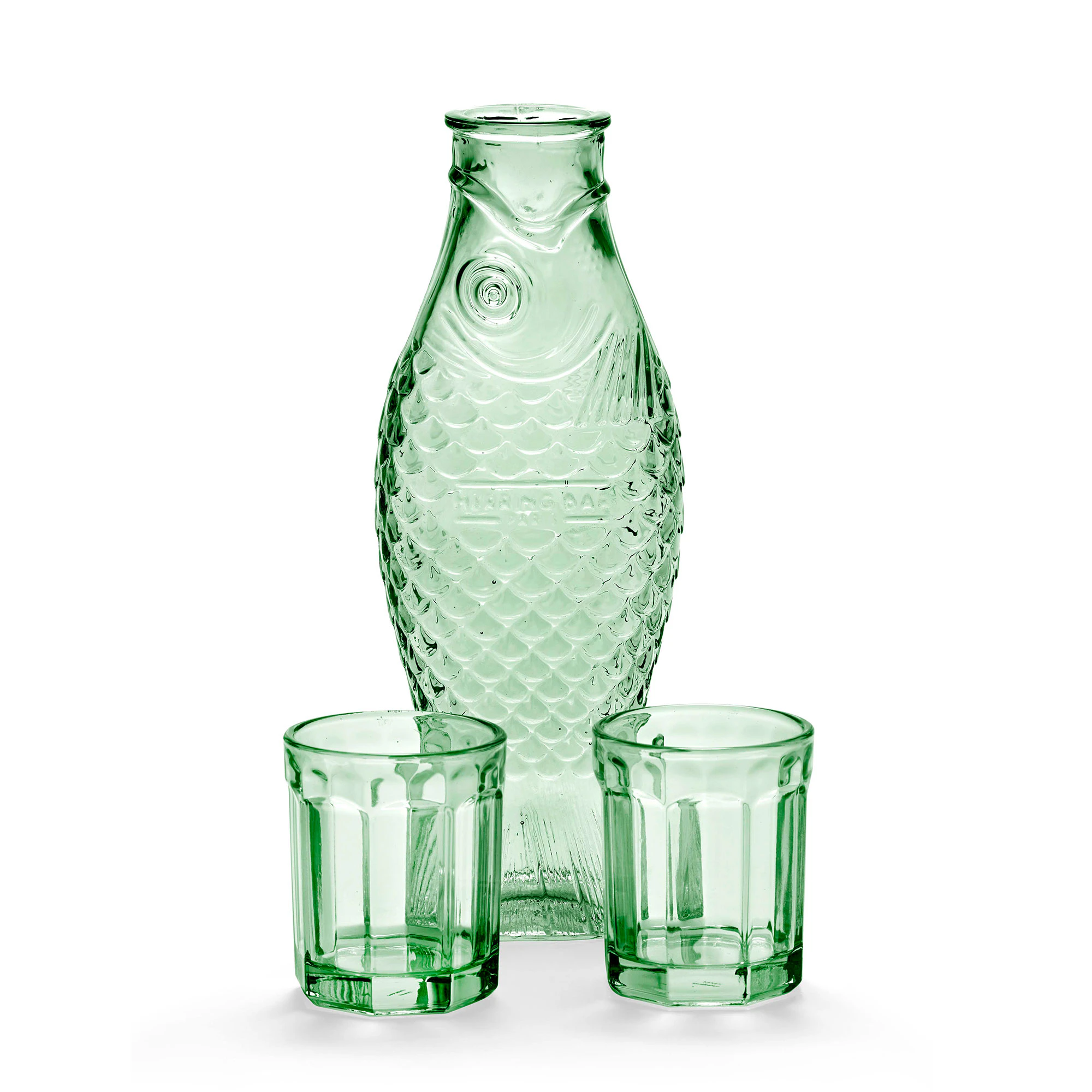 Serax Fish & Fish Carafe With Tumbler Green -  Vannkarafler & Vannkanner Glass Gr&oslash;nn - B0825402-500