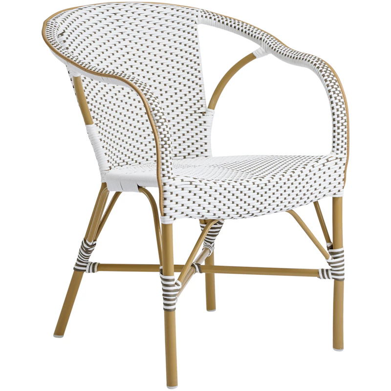 Madeleine Kaféstol Outdoor, Hvit / Almond