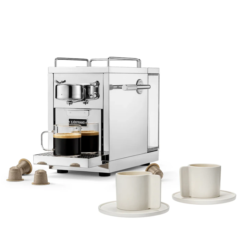 Original 2.0 Kapselmaskin & Lungo Kaffekopp 2-pk, Steel