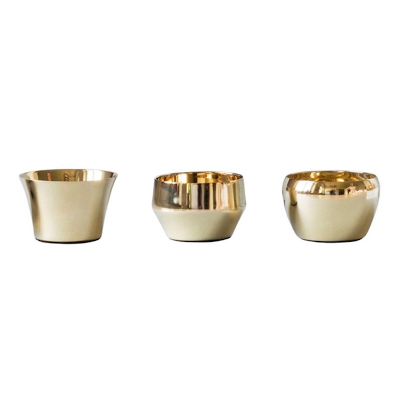 Kin Lysestaker 3-pk, Messing